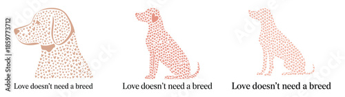 Happy Pawlentines German Shepherd dogs wearing heart sunglasses and sweaters celebrating love