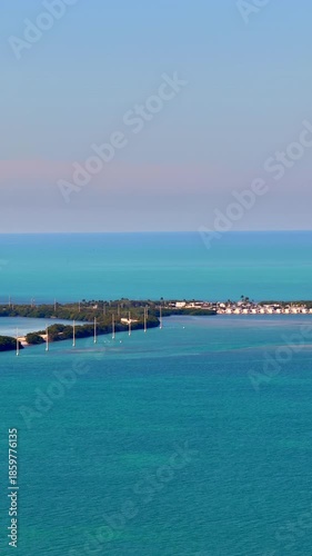 4k vertical panning video Florida Keys Overseas Highways bridges