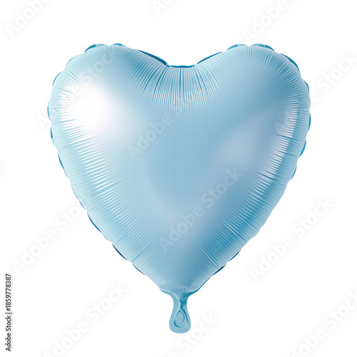 Bright Blue Heart Shaped Balloon Floating in Air for Celebration or Event Dec...