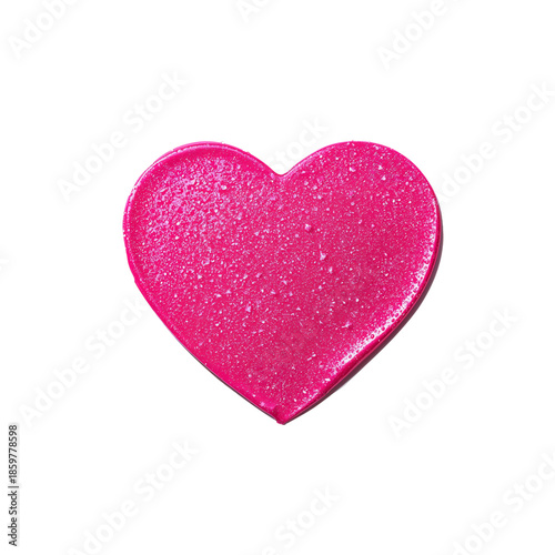 Heart Shape Design Made From Bright Pink Material on White Background for Cre...