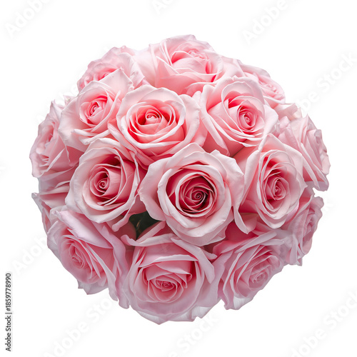 Roses Gathered in a Round Bouquet for Gifting and Decoration in a Simple Arra...