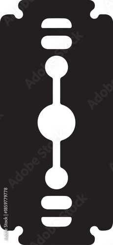 Razor blade icon symbol representing shaving, sharpness, cutting, hygiene, grooming, and danger concepts, vector illustration.