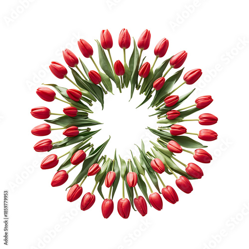 Roses Arranged in a Circle on a White Surface During Daylight Hours
