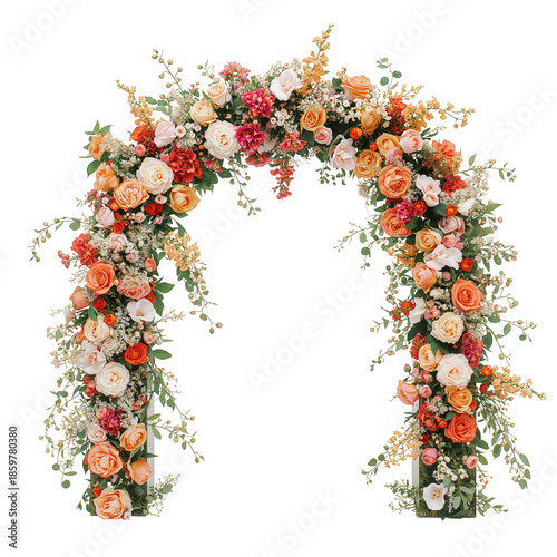 Colorful Floral Arch for Outdoor Event Decoration in Spring Season