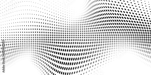 Grunge halftone gradient background. Faded grainy noise texture. Black and white sand wallpaper. Retro pixel background. Vector