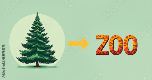 a Christmas tree with a yellow arrow pointing to a text 