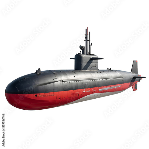 Submarine Floating in Water With Visible Structure and Equipment During Dayti...