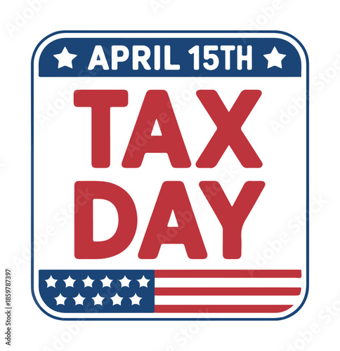 Wallpaper Mural Tax Day April 15th Calendar with American Flag Design Torontodigital.ca