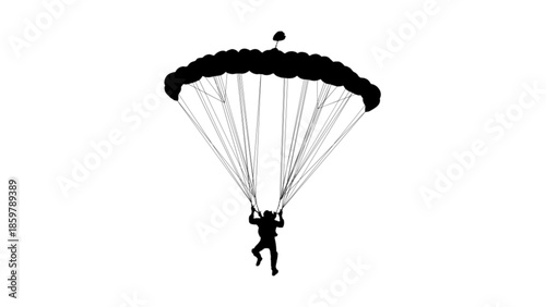 Vector silhouette of paraglider