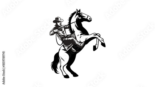horse rider silhouette vector