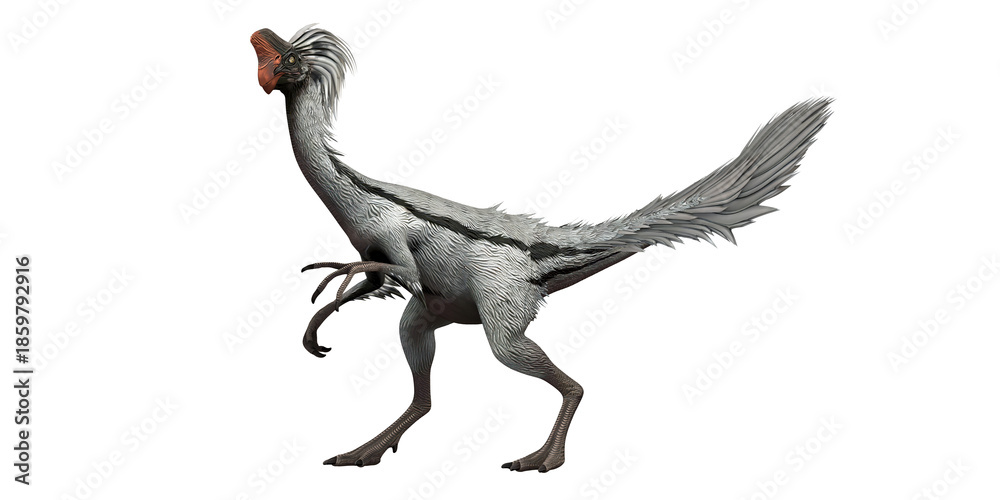 Fototapeta premium Detailed illustration of an oviraptor dinosaur.