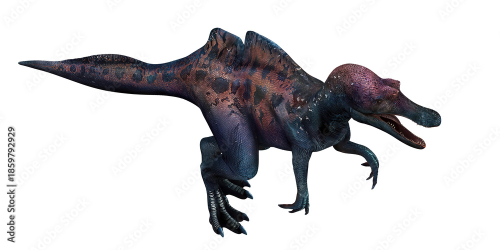 Fototapeta premium Colorful Spinosaurus dinosaur illustration.