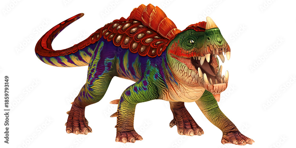 Fototapeta premium Colorful fantasy creature with vibrant scales.