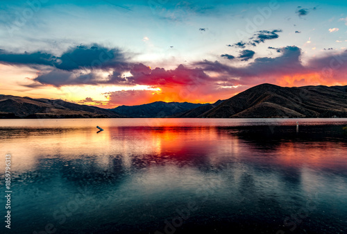 Pre-dawn on Lucky Peak Reservoir Idaho