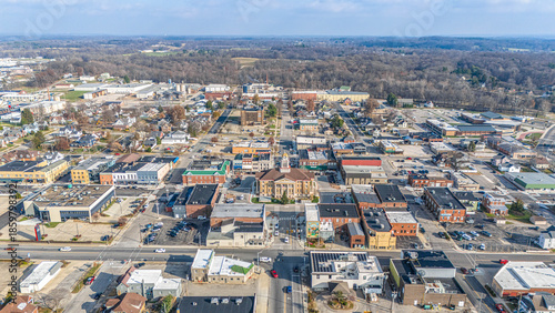 Fényképezés Historic Downtown Jasper, Indiana during Christmas.
