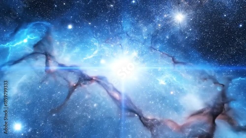 Cosmic background with nebula clouds and bright stars colorful universe illustration