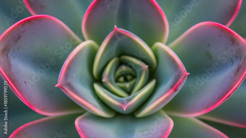 Close-up of a green and pink succulent plant showcasing natural beauty and botanical detail, minimalist banner template featuring abstract floral pattern in Mexican desert style for botanic garden