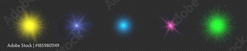 Set of light effects of lens flares