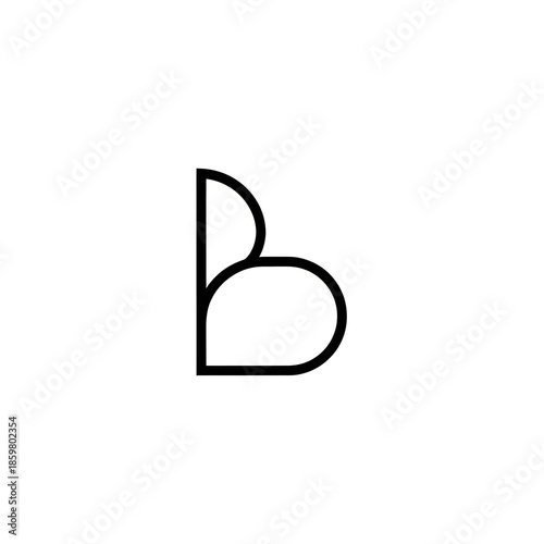 Modern lowercase letter b logo design