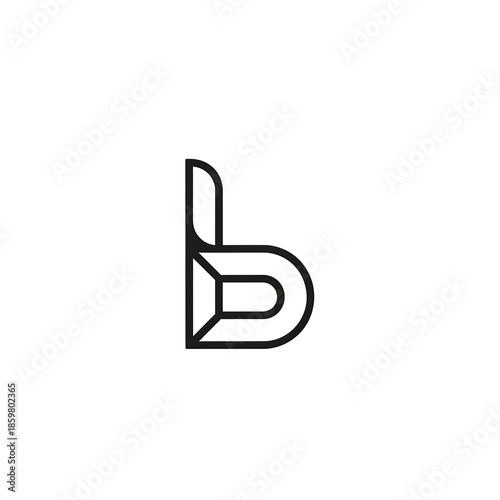 Modern black lowercase letter b logo design