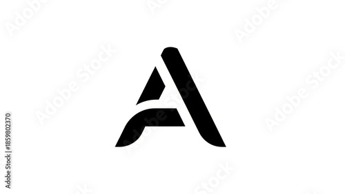 Modern letter A logo design with sleek black font