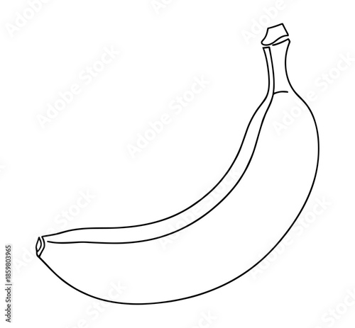 Banana in line art style in black and white