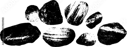Black and white desert pebbles arrangement for creative design and print projects