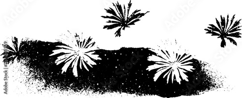 Winter-themed black and white snowflake stencil design for seasonal projects