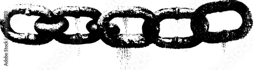 Black and white forged chain links stencil illustration for urban art and design