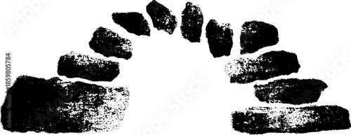 Frost crusted stones stencil illustration – black and white design for artistic creations