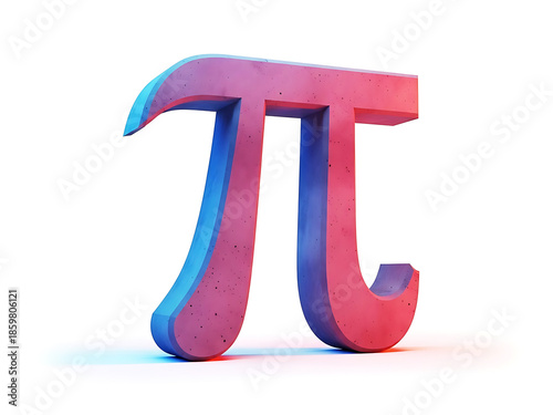Colorful 3d pi symbol