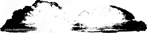 Monochrome stencil illustration of dramatic cloud formation for artistic design