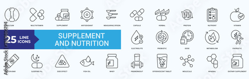 Supplements and Nutrition Icon Pack illustration Vector