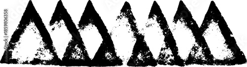 Black and white grunge stencil of interlocked triangles for urban art and design