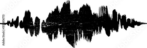Black and white grunge waveform stencil for artistic design elements