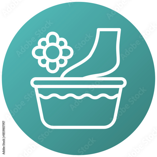 Foot Scrub Gradient Fill Icon, Mini Illustration Relate To Personal Care. Use For Modern Concept, Ui, Ux Web And App Development.