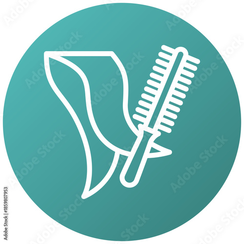 Roller Comb Gradient Fill Icon, Mini Illustration Relate To Personal Care. Use For Modern Concept, Ui, Ux Web And App Development.