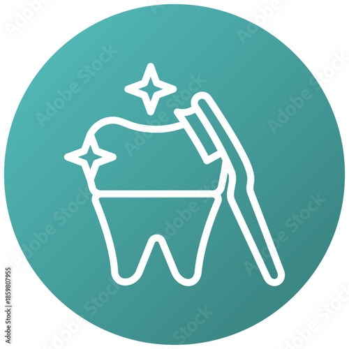 Dental Gradient Fill Icon, Mini Illustration Relate To Personal Care. Use For Modern Concept, Ui, Ux Web And App Development.