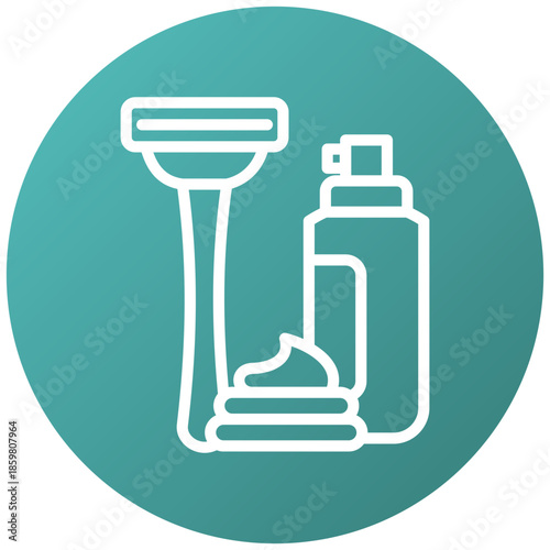 Shave Cream Gradient Fill Icon, Mini Illustration Relate To Personal Care. Use For Modern Concept, Ui, Ux Web And App Development.