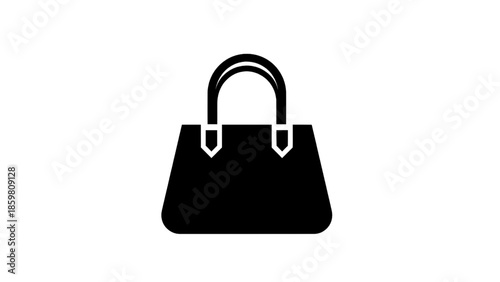Vector illustration of a women's handbag silhouette graphic icon on transparent background