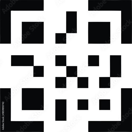 barcode qr code silhouette vector illustration on transparent background