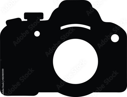 dslr camera silhouette vector illustration on transparent background