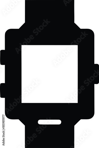 smartwatch silhouette vector illustration on transparent background