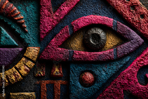 Abstract Background in Tribal Colors and African Patterns: A Tribute to Black History Month
