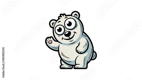 Playful Baby Polar Bear Cub waving