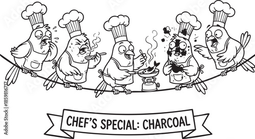 funny bird on a wire, bird, food, rose, xmas, flower, seamless, fairy tale, fantasy, art, winter, fairytale, outline, pattern, children, cat, nature, animal, coloring book, sketch, drawing, vector, il