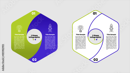 Vector circle infographic, cycle diagram, graph, presentation chart. Business concept with 2 options, parts, steps, processes.