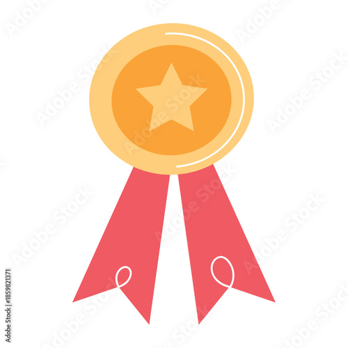 Medal Bow Flat Illustration Design