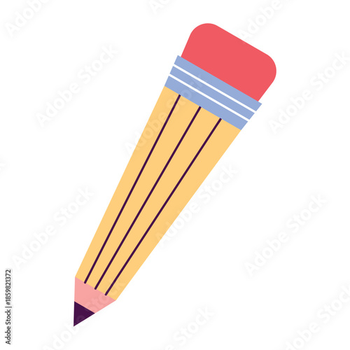 Kawaii Minimalist Flat Style Pencil Vector Illustration
