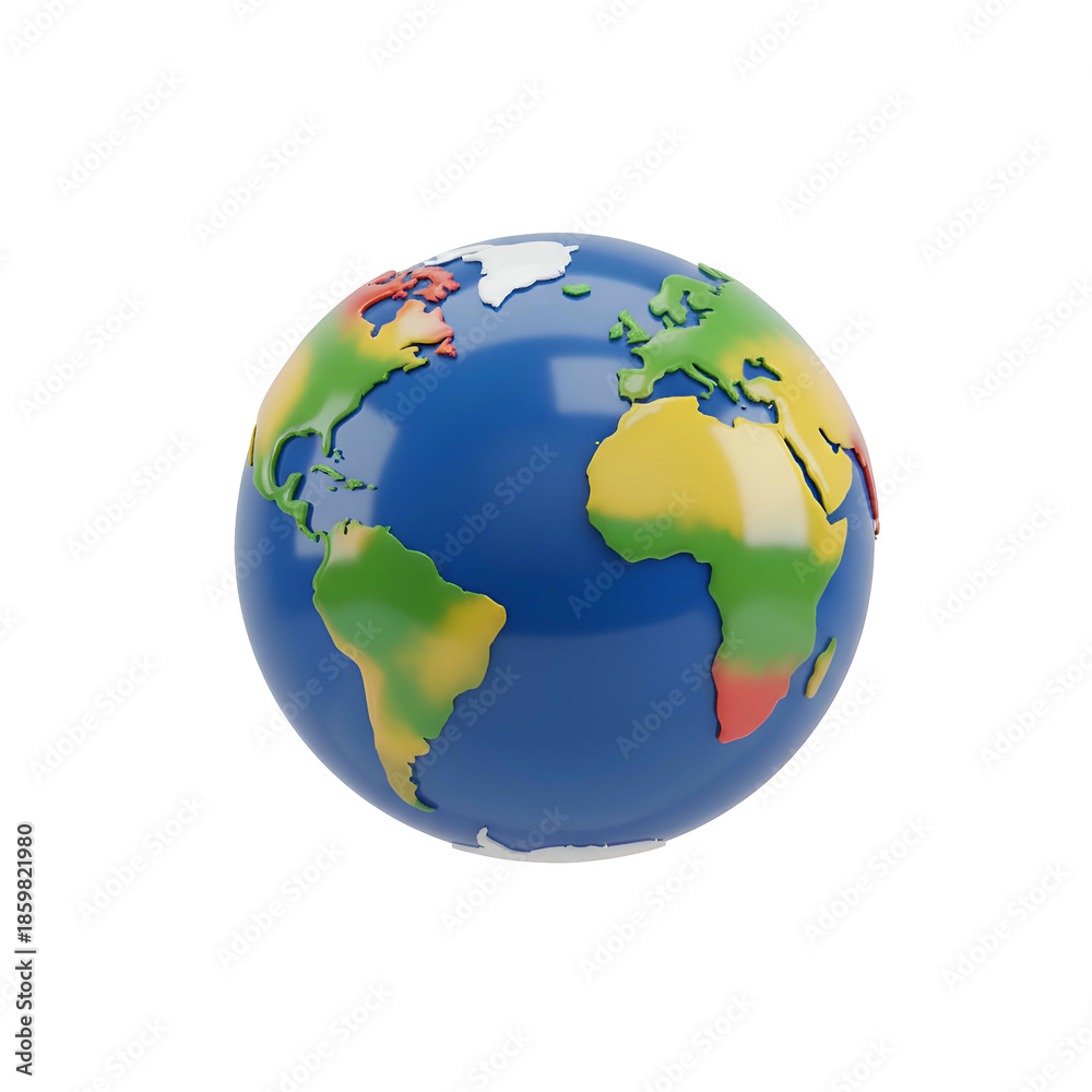 Fototapeta premium Globe Showing Continents and Oceans.